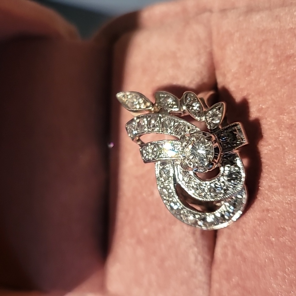 14k art deco vintage diamond ring